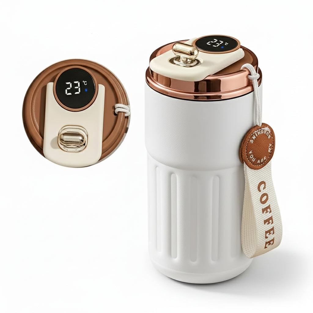 Smart LED Temperature Display Thermos – 450 ml Stainless Steel Vacuum Bottle