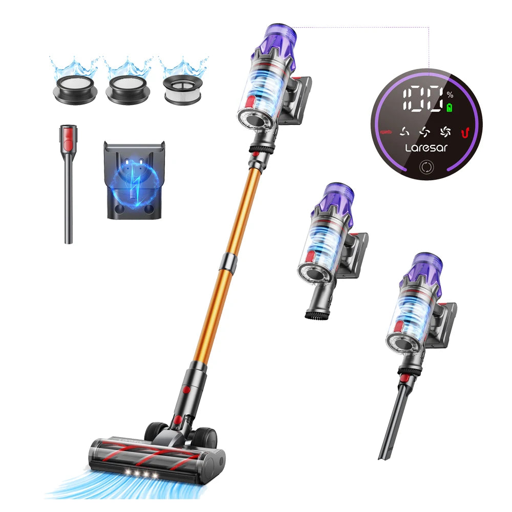 Smart Cordless Vacuum Cleaner 500W Brushless Motor – Handheld & Stick 8‑Cell Battery, 50kPa Suction