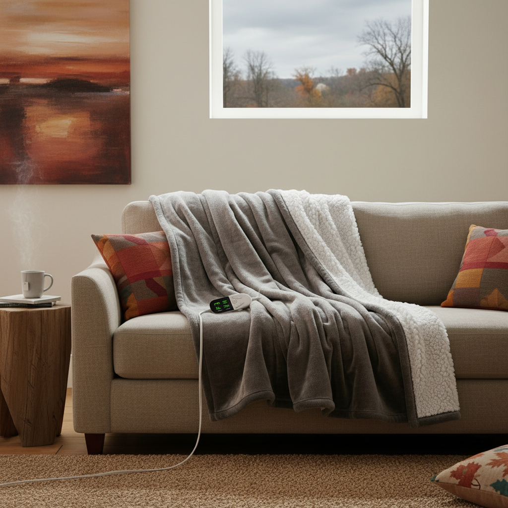 Premium Electric Heated Blanket – Soft Microfleece, Adjustable Temperature, Safe & Cozy for Home, Bed & Sofa 50*60inch